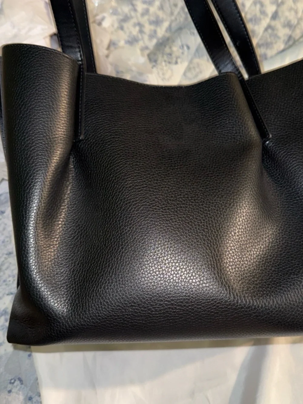 Michael Kors Black Pebbled Leather Shoulder Tote with Gold Hardware - Picture 4 of 5
